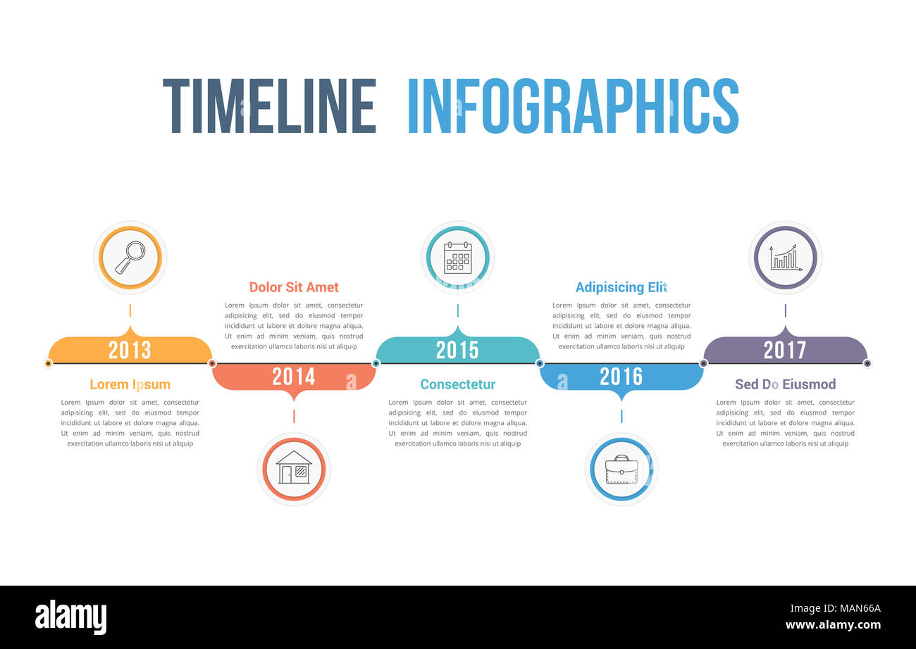 Horizontal Timeline Infographic Template - 2023 Template Printable