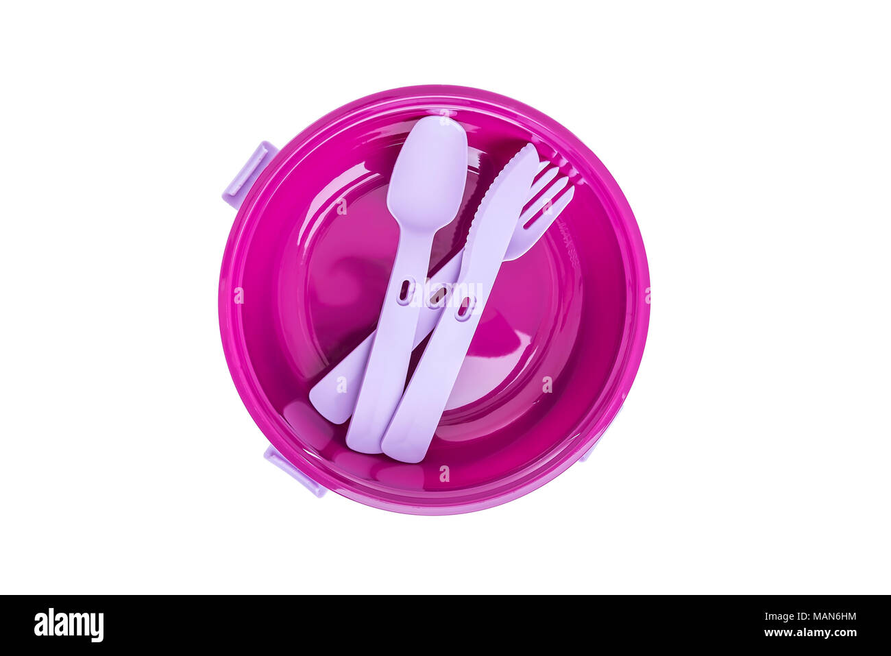Plastic plate and cutlery Stock Photo Alamy
