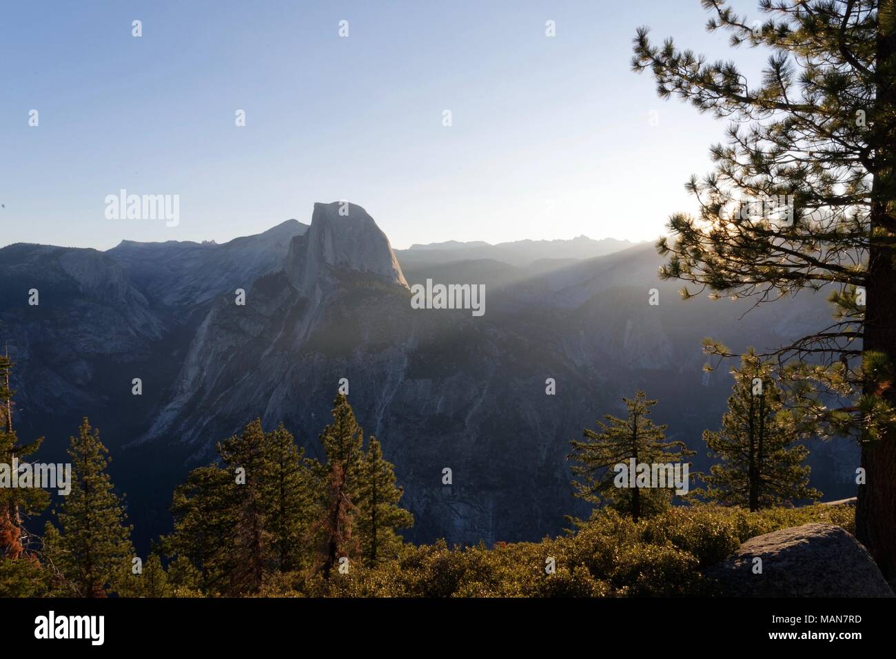 Sunrise at Half Dome in Yosemite National Park Stock Photo - Alamy