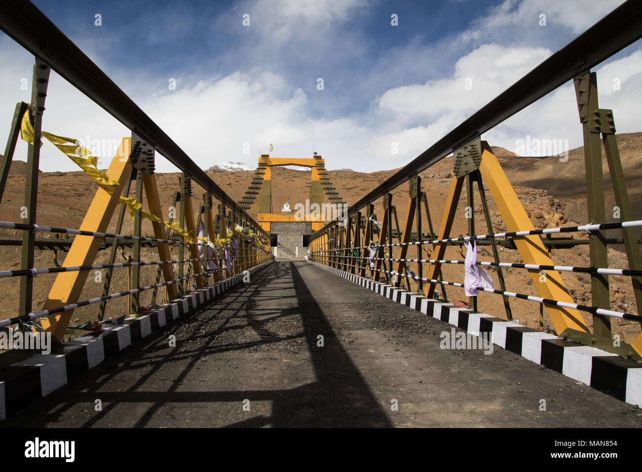 Chichim bridge at Spiti Stock Photo