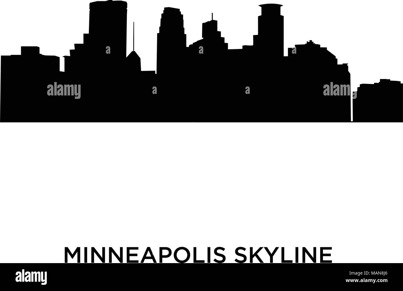 Minneapolis Skyline Silhouette Stock Photos & Minneapolis Skyline