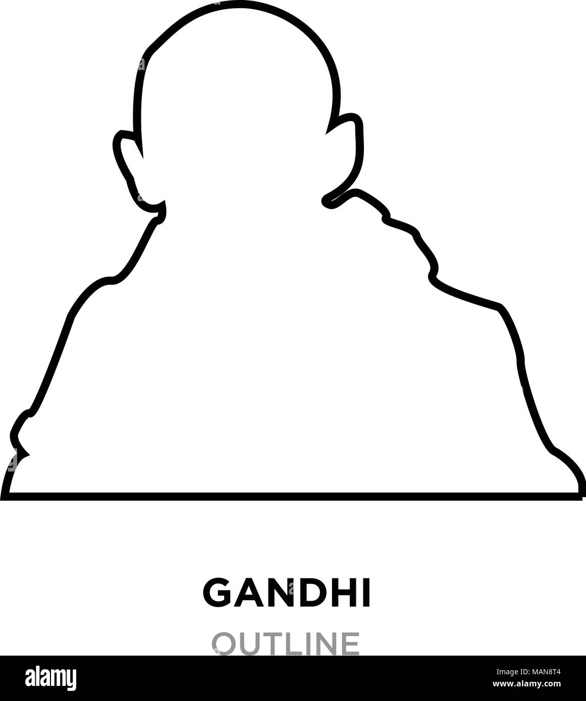 gandhi outline images on white background, vector illustration Stock ...