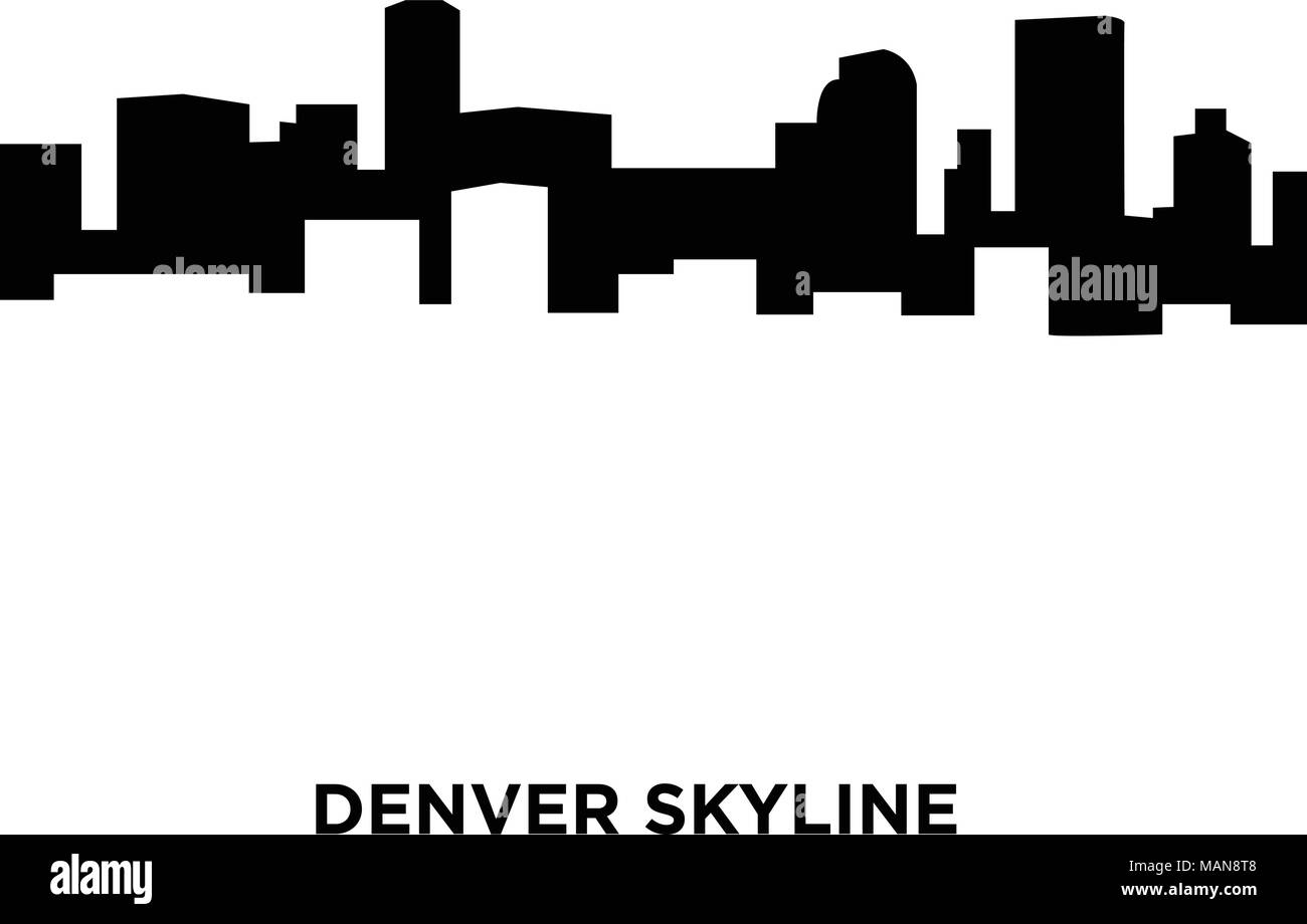 denver skyline silhouette on white background, vector illustration ...