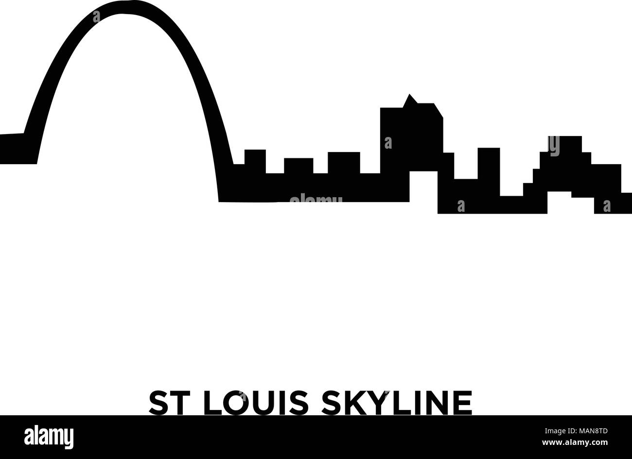 st louis skyline silhouette on white background, vector illustration