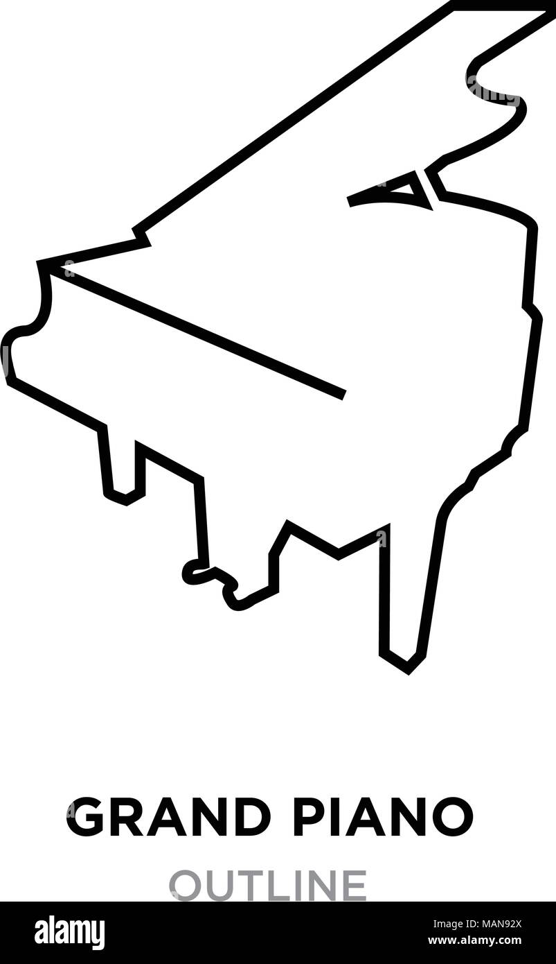grand piano outline on white background, vector illustration Stock ...