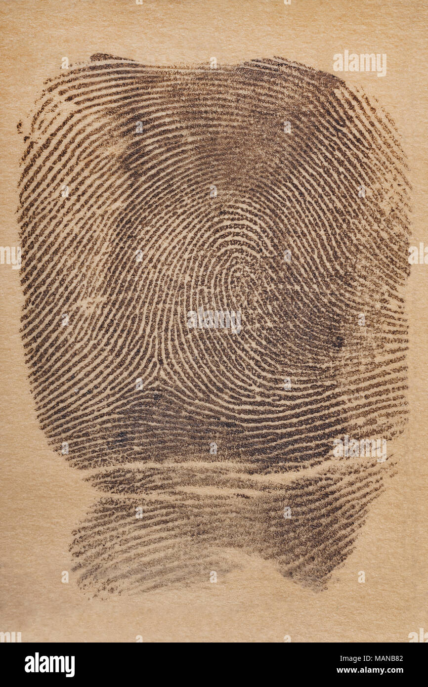 Digital ink fingerprint over a textured paper. Security control