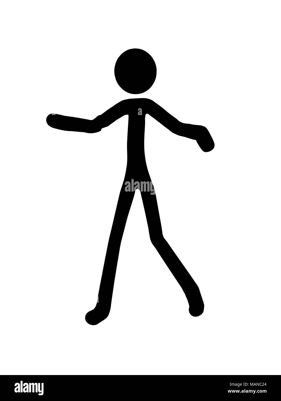 Stickman silhouette illustration on a white background Stock Photo - Alamy
