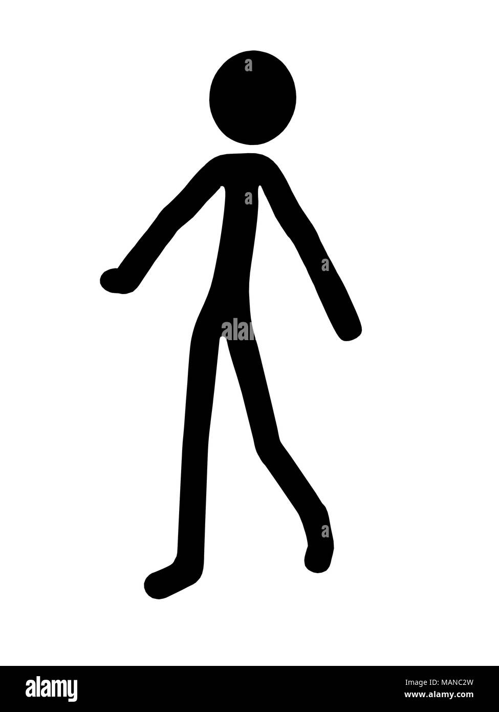 Stickman on white backdrop Stock Illustration