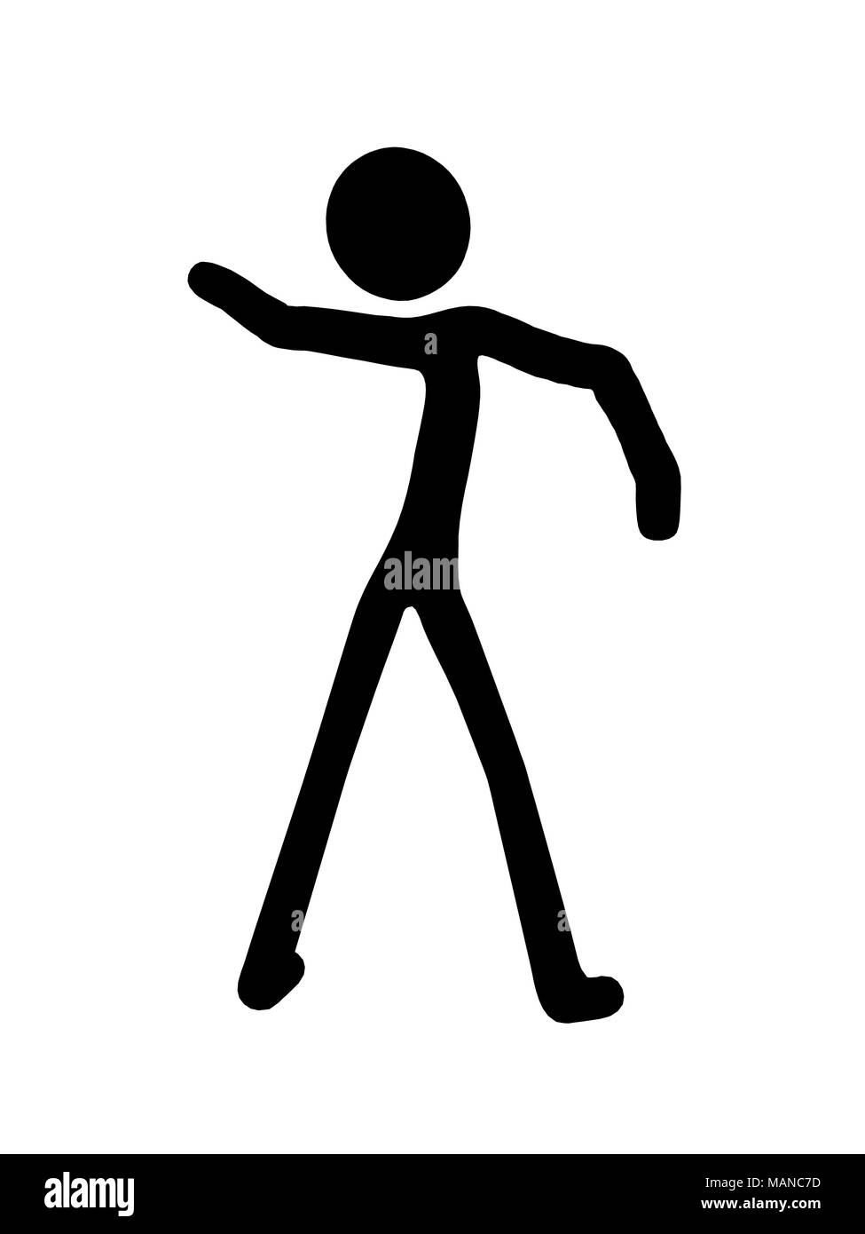 Stickman on white backdrop Stock Illustration