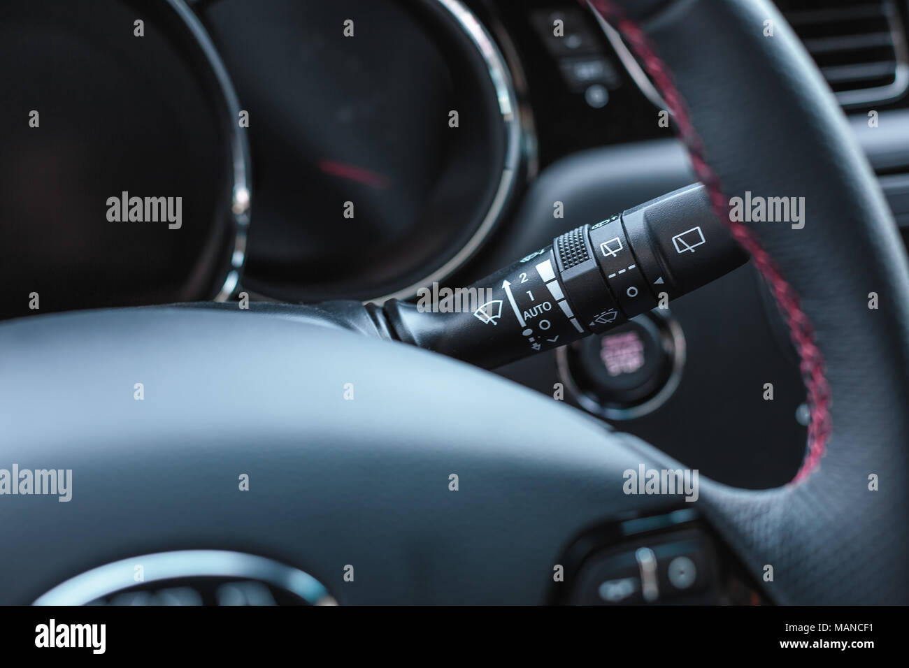 Modern car dashboard. Screen multimedia system. Stock Photo