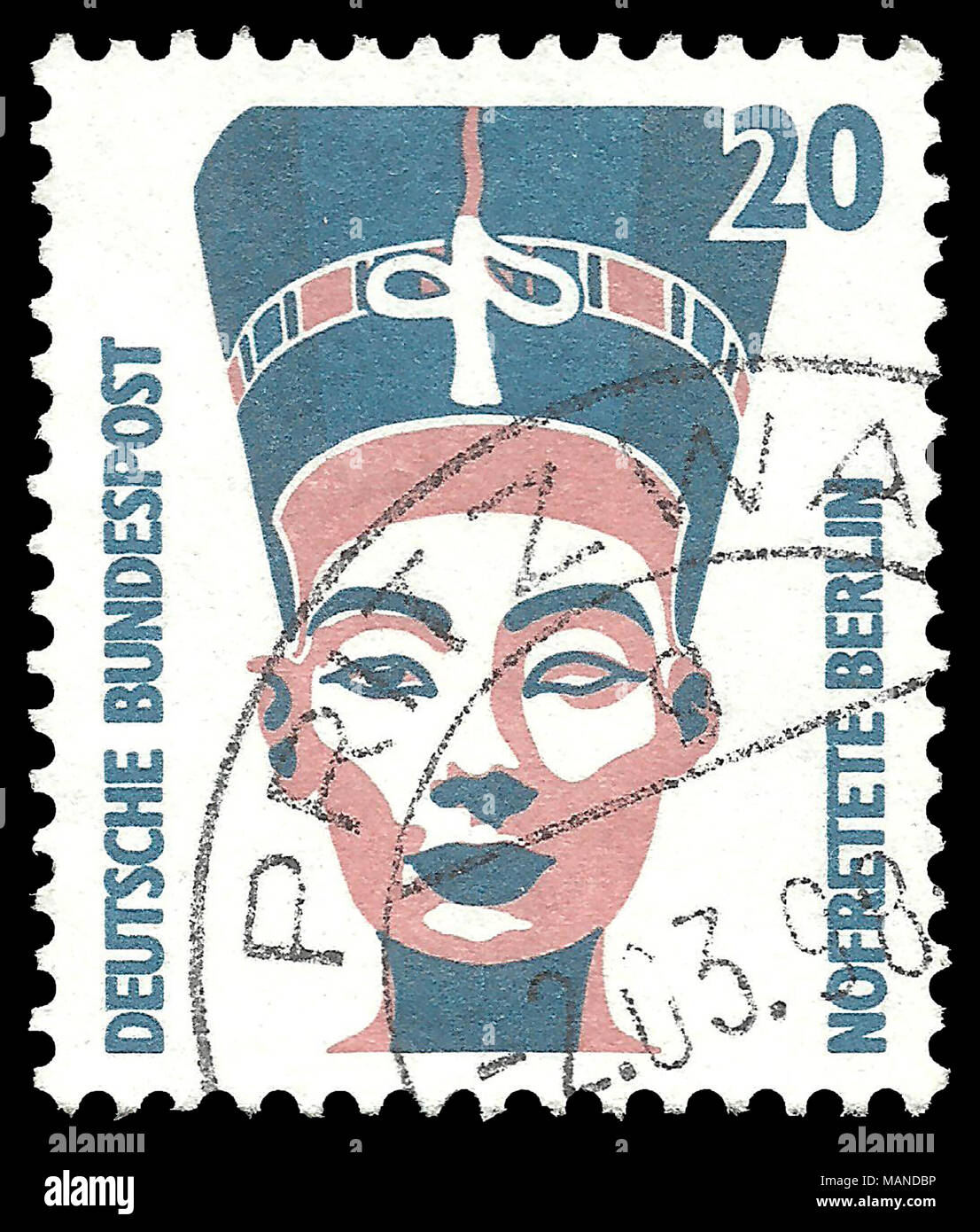 Germany - stamp 1994: Edition on Royal families, shows Nefertiti Bust Stock Photo