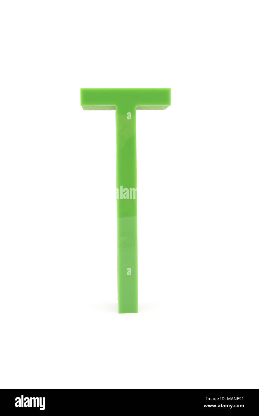 Plastic letter T isolated on white background Stock Photo - Alamy