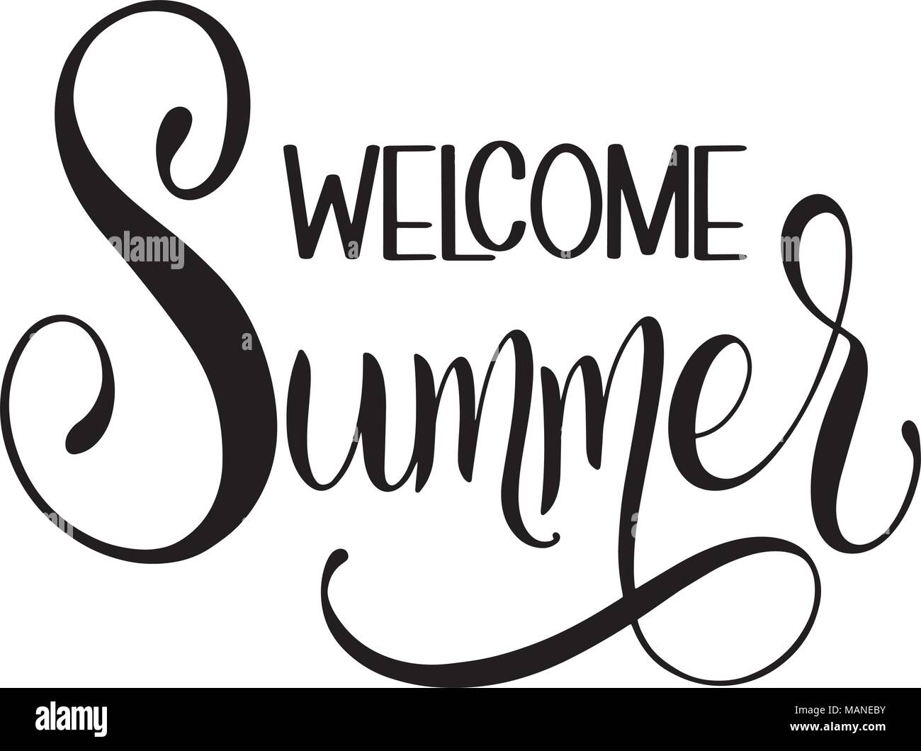 Summer lettering. Elements for invitations, posters, greeting