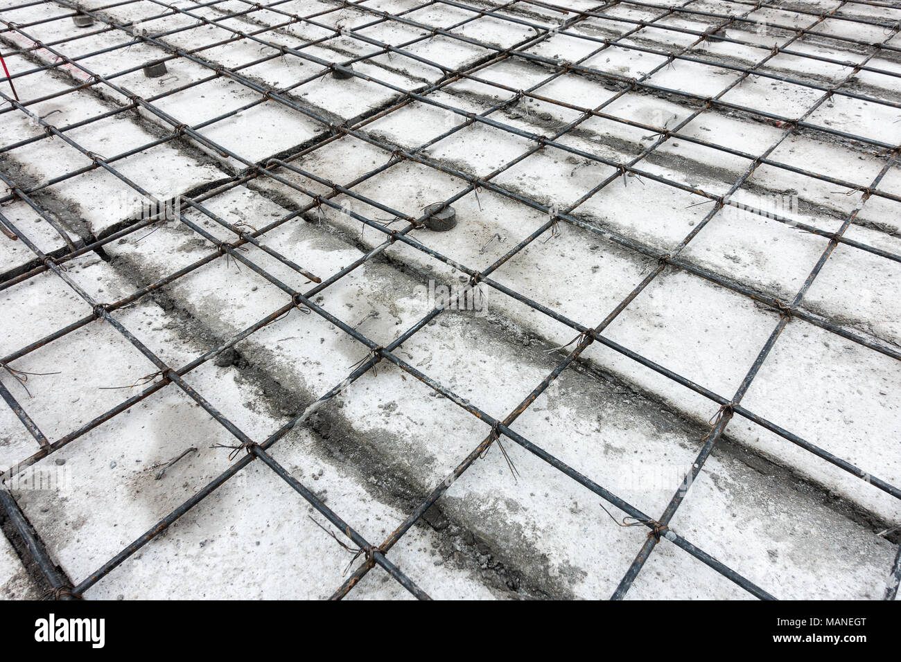 Concrete casting preparation and layout for steel rebar Stock Photo Alamy