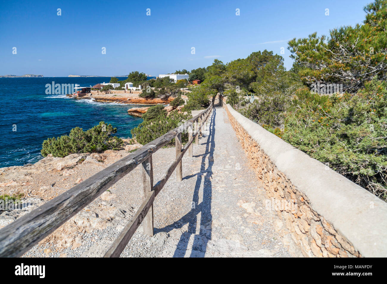 Coastal route, maritime promenade, town of Sant Antoni, Ibiza Island,Spain  Stock Photo - Alamy