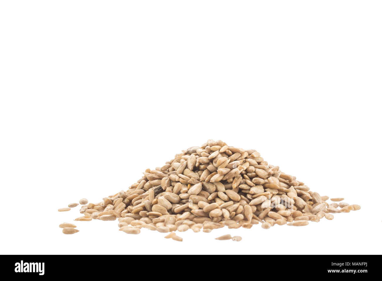 Pile of black sunflower seeds isolated on white background Stock Photo ...