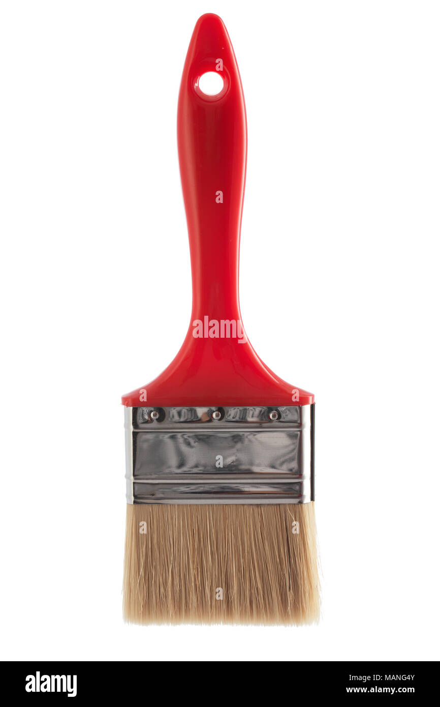 New red paint brush isolated on a white background Stock Photo
