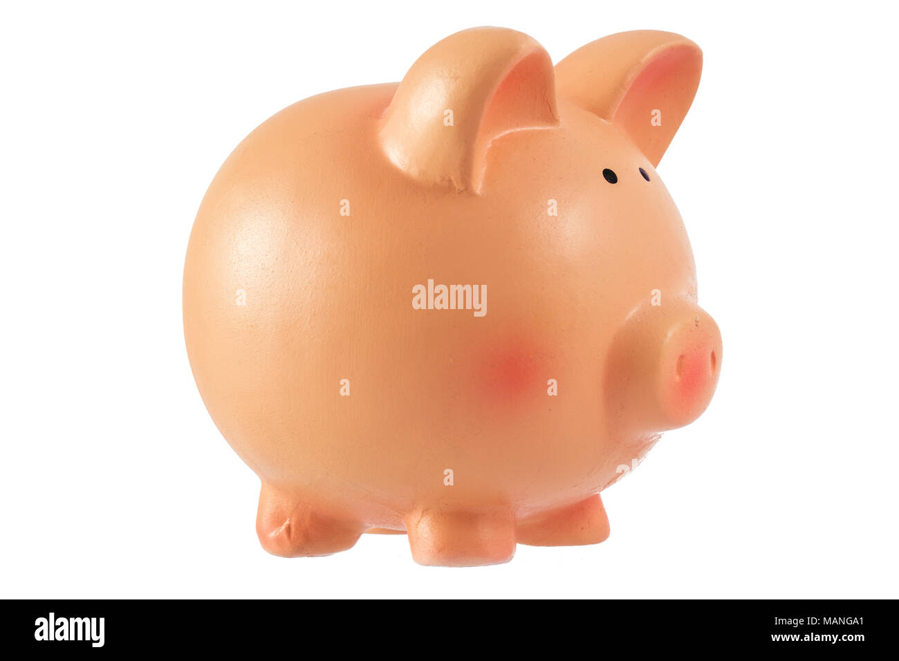 Pink piggy bank isolated on white background Stock Photo - Alamy