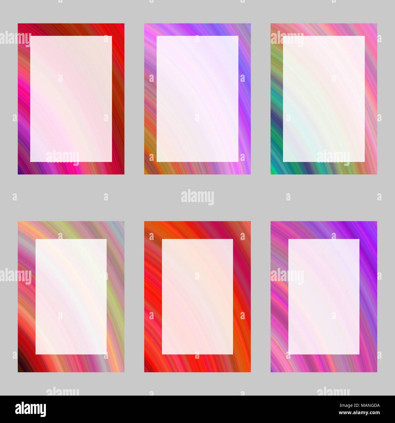 Colorful abstract digital art brochure frame set Stock Vector