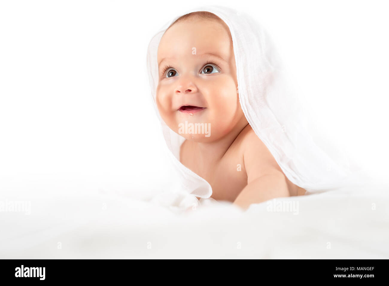 Bright portrait of adorable baby on white Stock Photo - Alamy