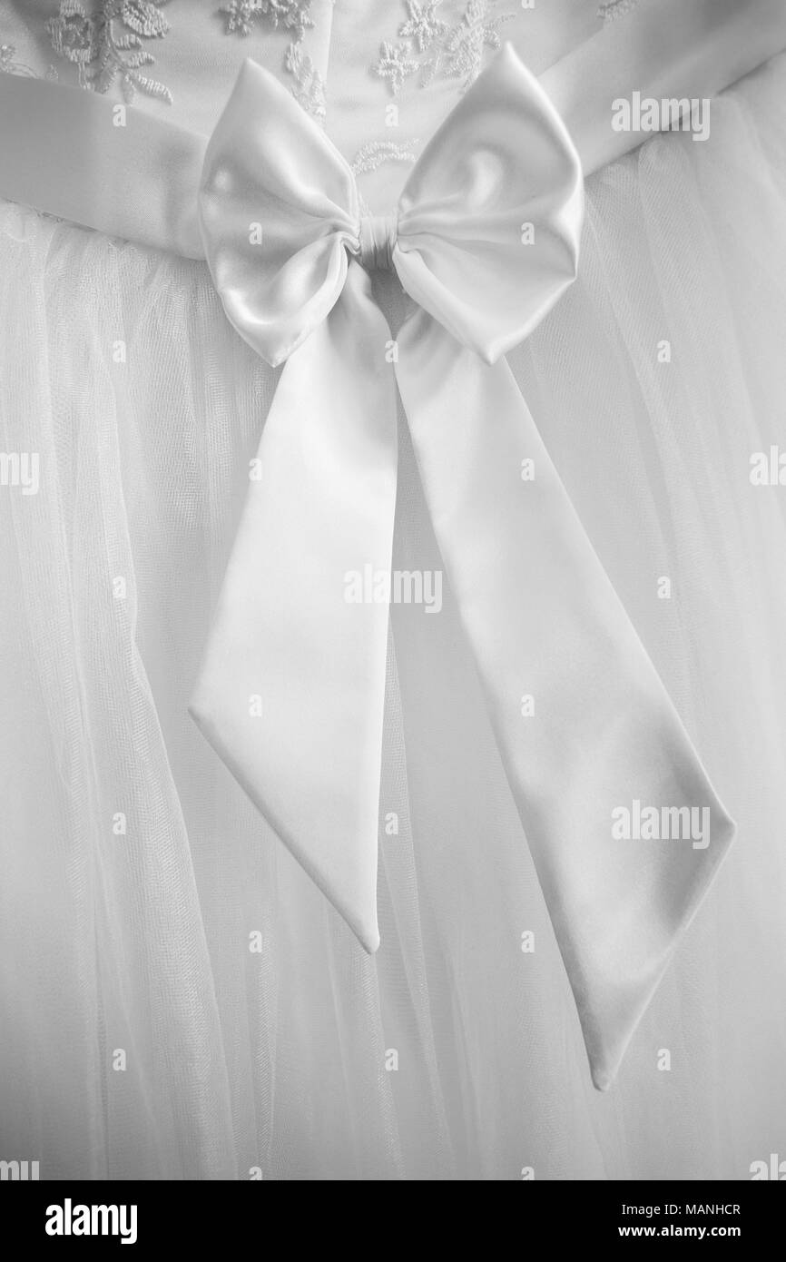 Closeup of back of wedding dress detail Stock Photo