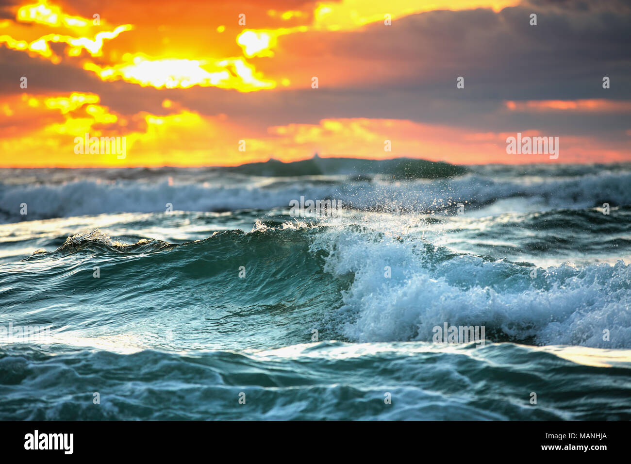 Beautiful dawn foam wave hi-res stock photography and images - Alamy