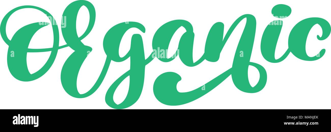 Organic icon hand drawn calligpaphy isolated vector illustration 