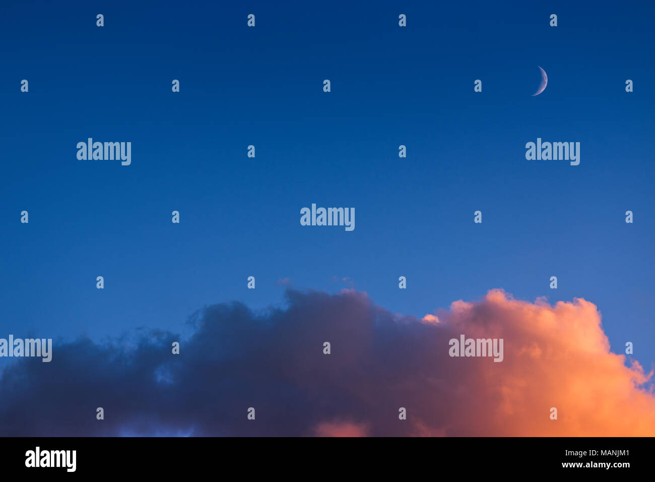 Night sky with moon and clouds Stock Photo - Alamy