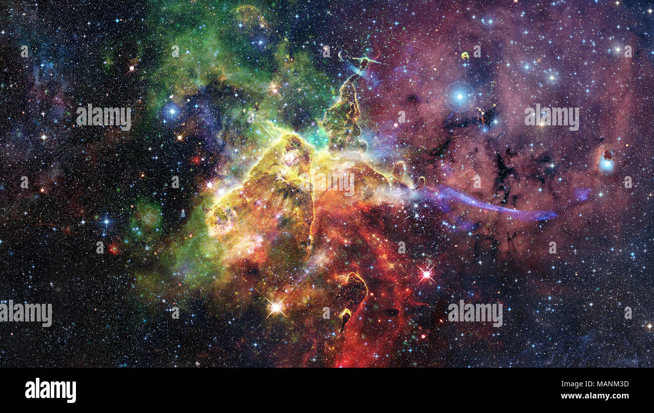 Mystic Mountain. Region in the Carina Nebula imaged by the Hubble Space ...