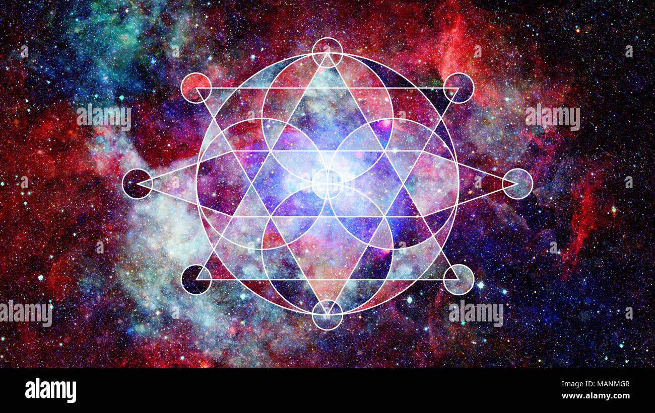 Abstract cosmos geometric background. Elements of this image furnished by NASA. Stock Photo