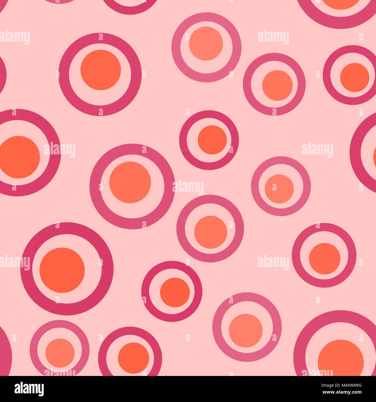 Seamless colorful pattern with stylized doughnuts, donuts, circles vector texture background Stock Vector