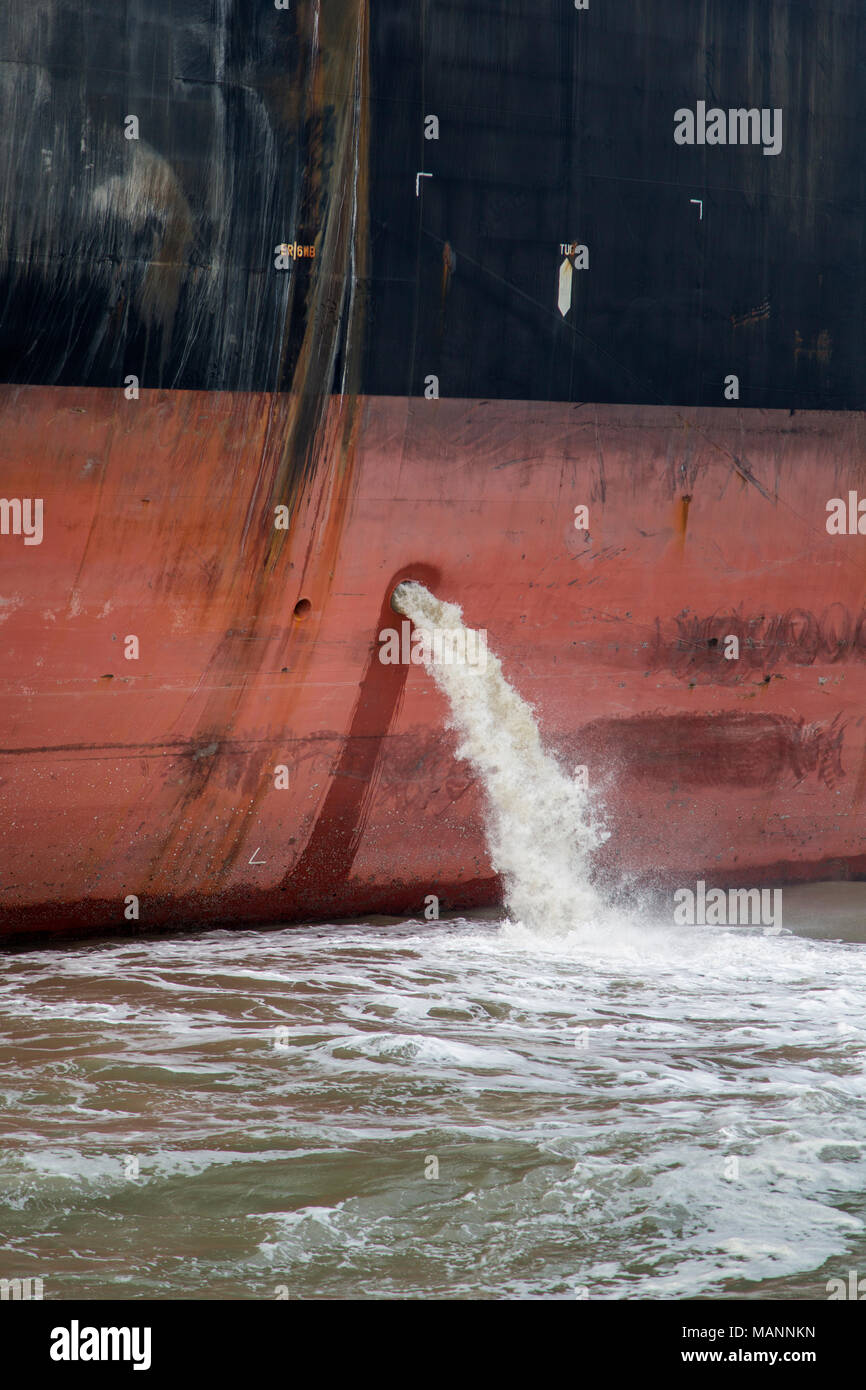 Closeup of the bilge water on the cargo ship Stock Photo Alamy