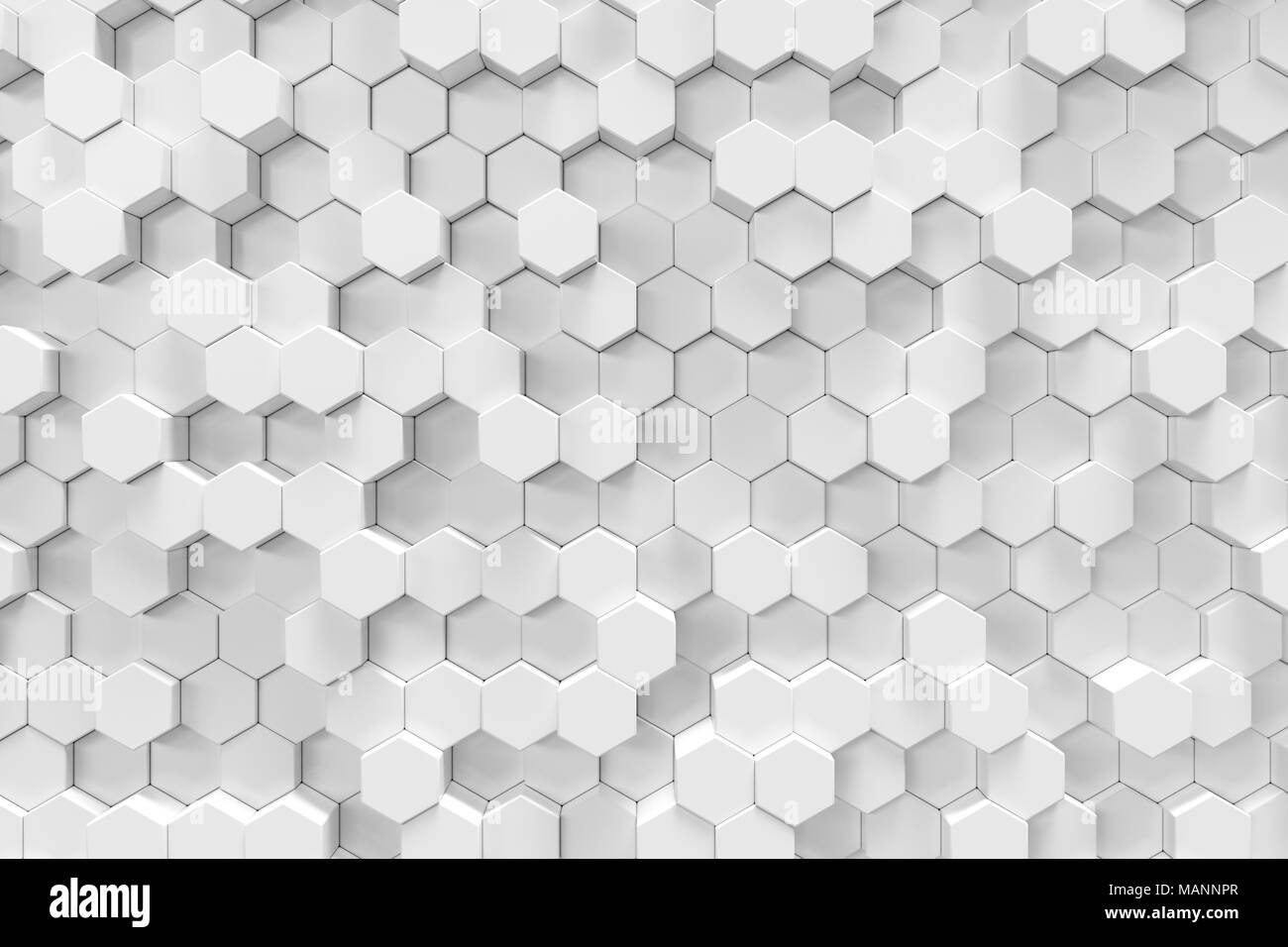 White geometric hexagonal abstract background, 3d rendering Stock Photo ...