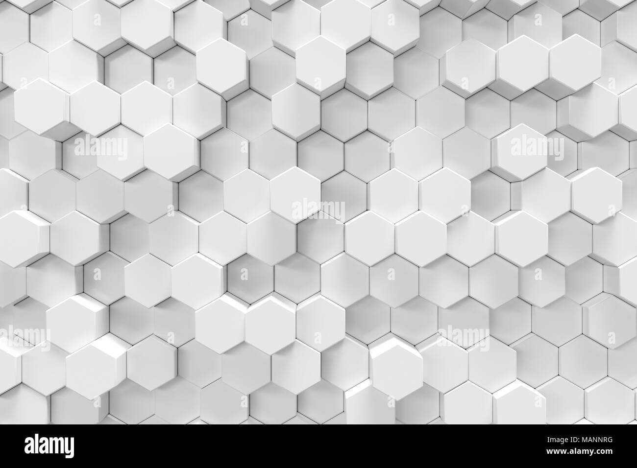 White geometric hexagonal abstract background, 3d rendering Stock Photo ...