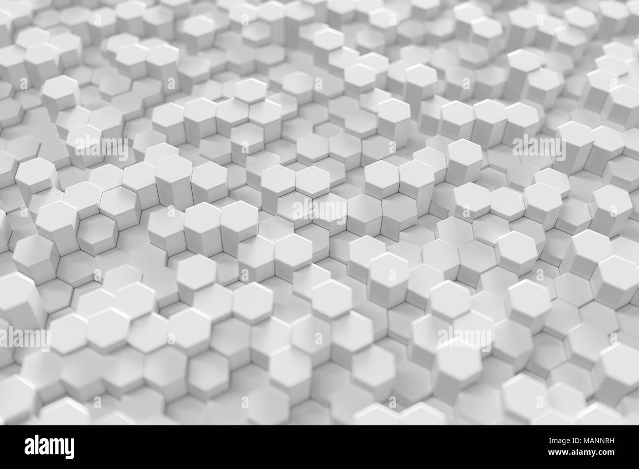 White geometric hexagonal abstract background, 3d rendering Stock Photo ...