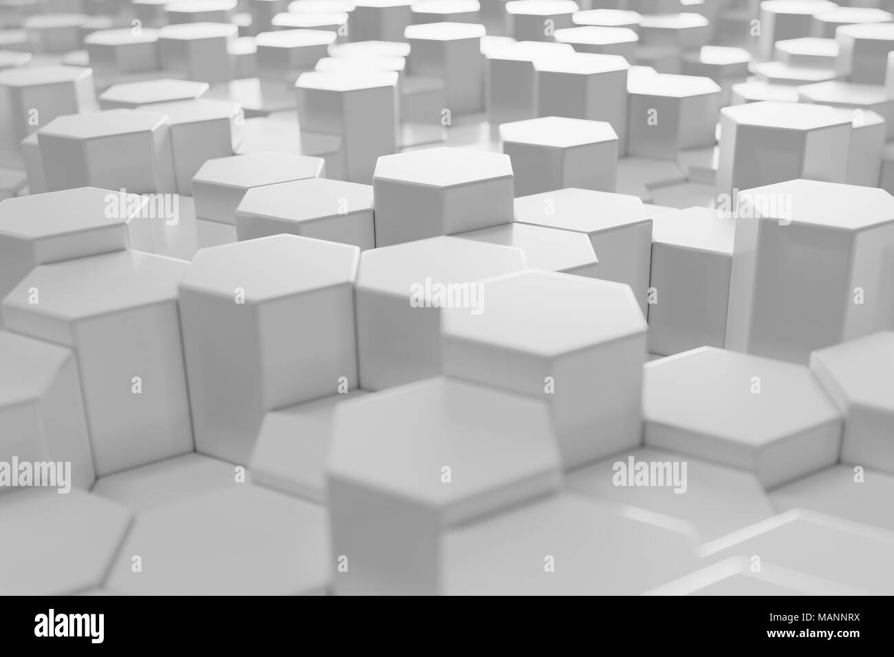 White geometric hexagonal abstract background, 3d rendering Stock Photo ...