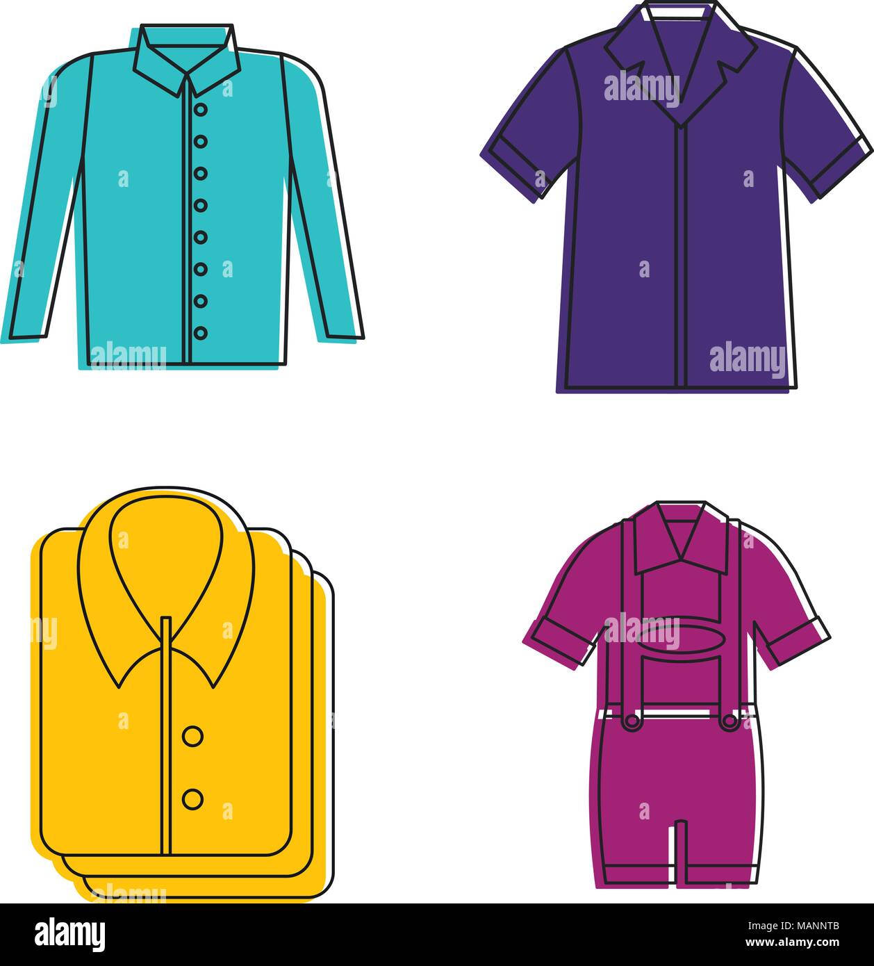 Shirt icon set, color outline style Stock Vector Image & Art - Alamy