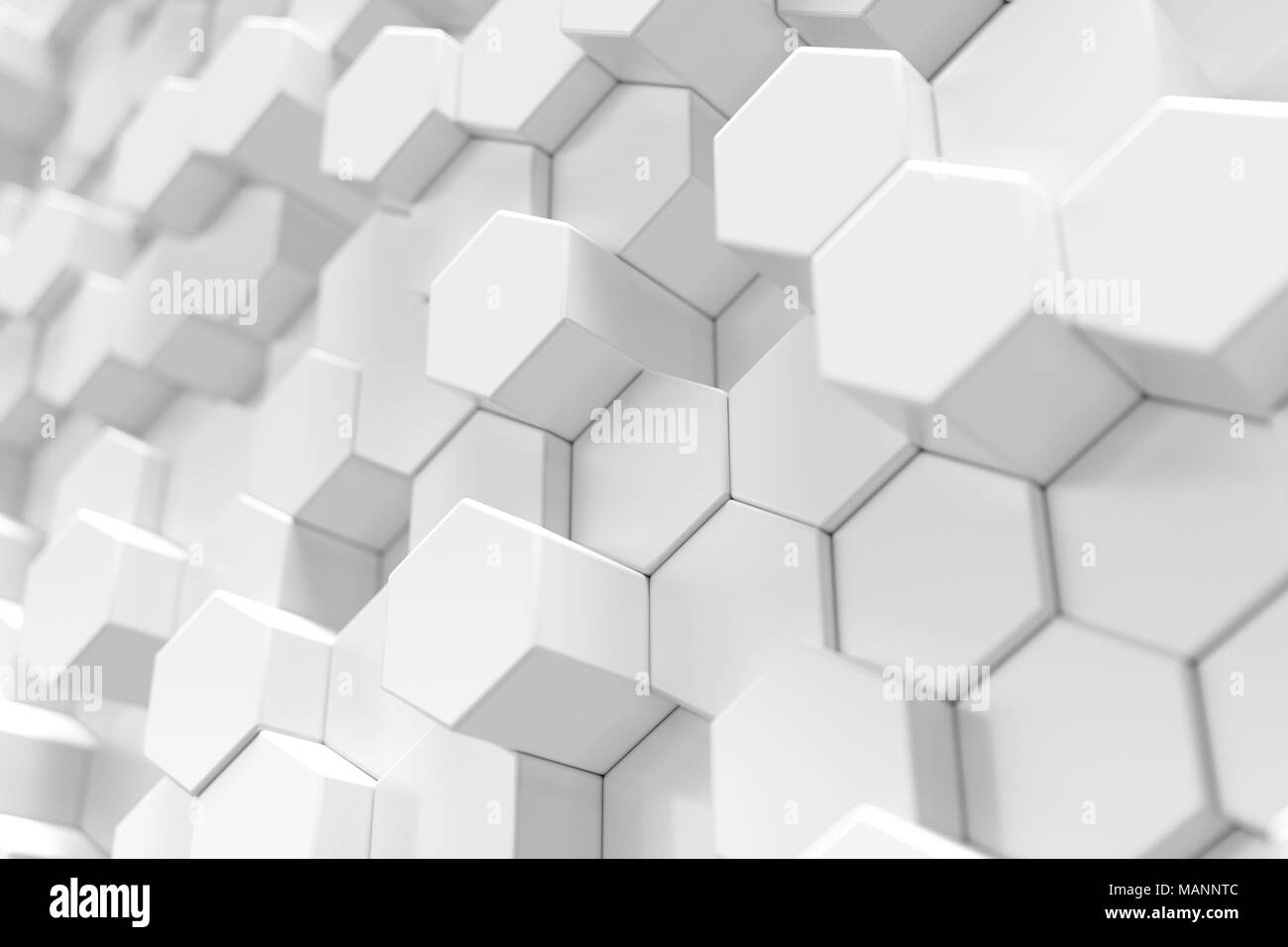 3D Rendering white geometric hexagonal abstract background Stock Photo ...