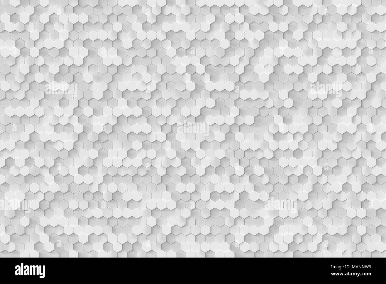 3D Rendering white geometric hexagonal abstract background Stock Photo ...