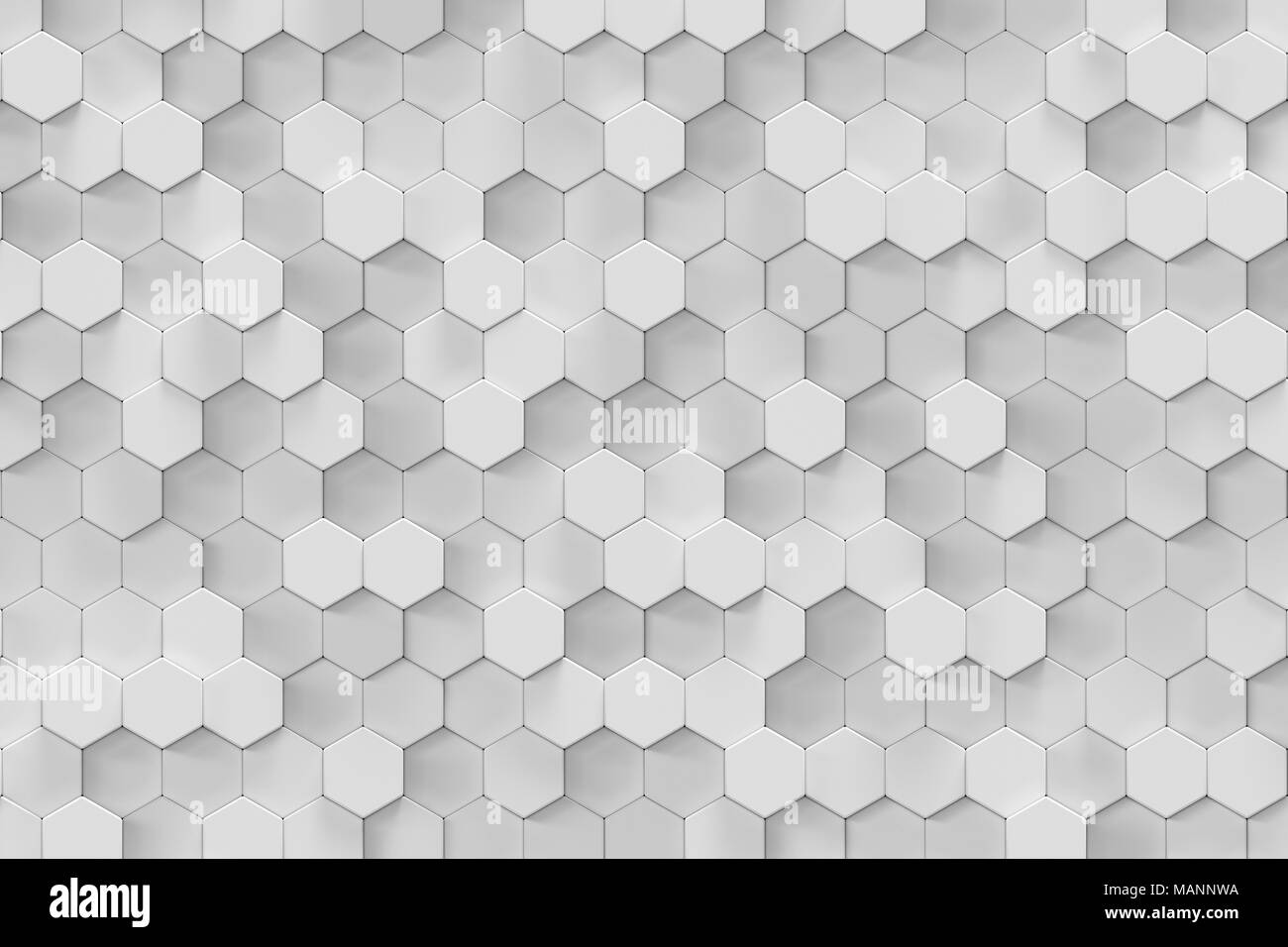 3D Rendering white geometric hexagonal abstract background Stock Photo ...