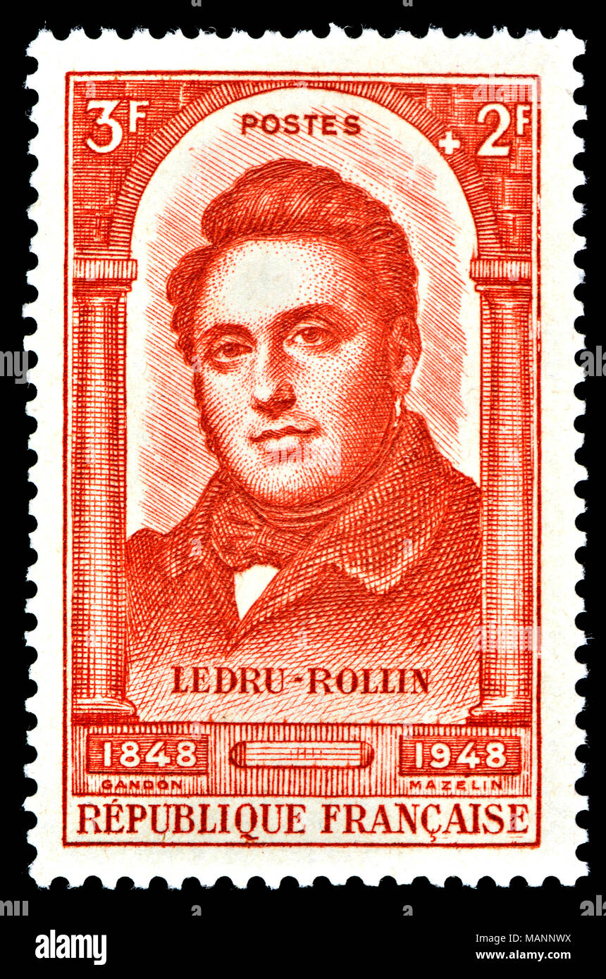 French postage stamp (1948) : Alexandre Auguste Ledru-Rollin (1807 – 1874) French politician, a champion of the working classes who was forced into ex Stock Photo