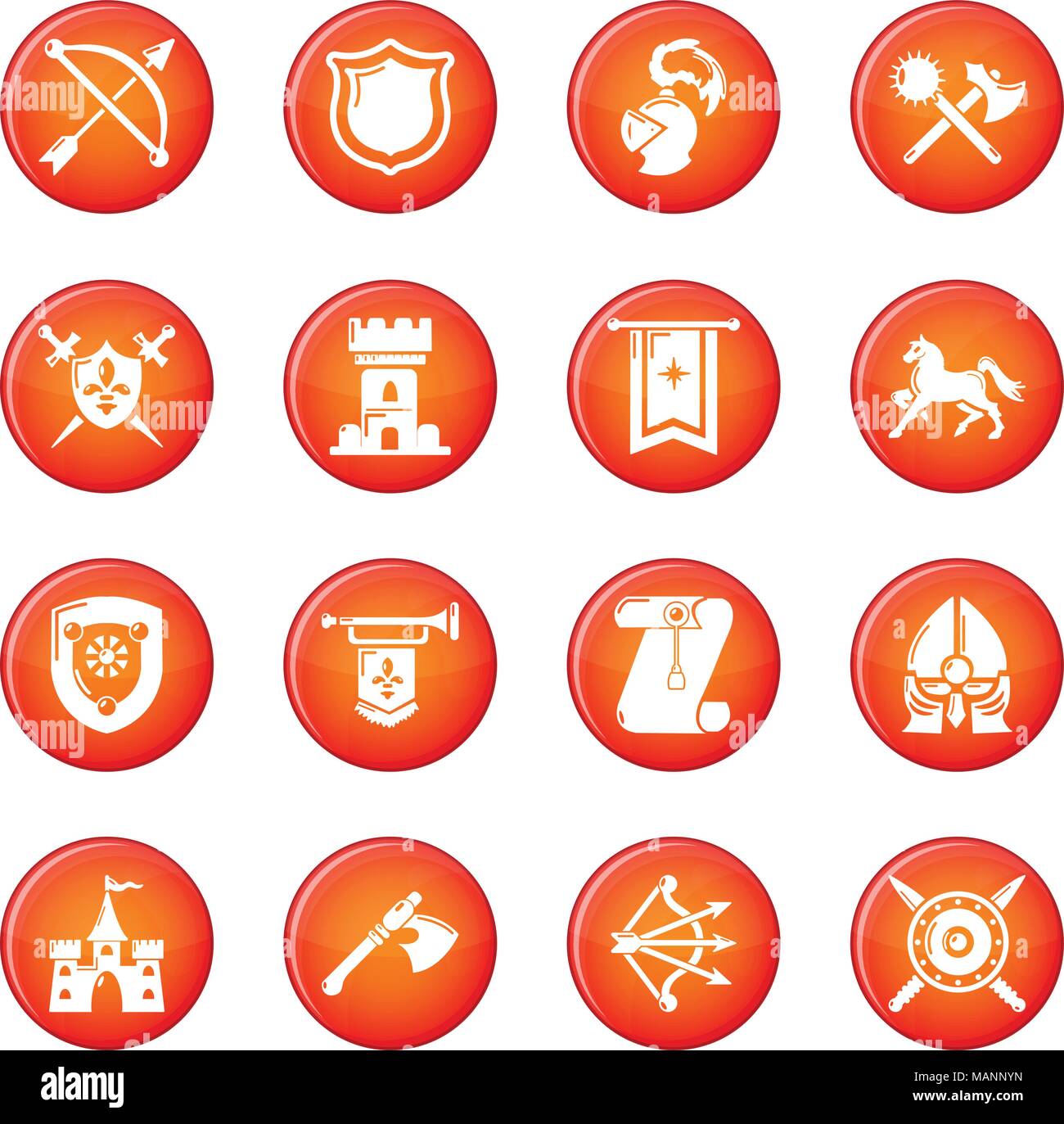 Knight medieval icons set red vector Stock Vector Image & Art - Alamy