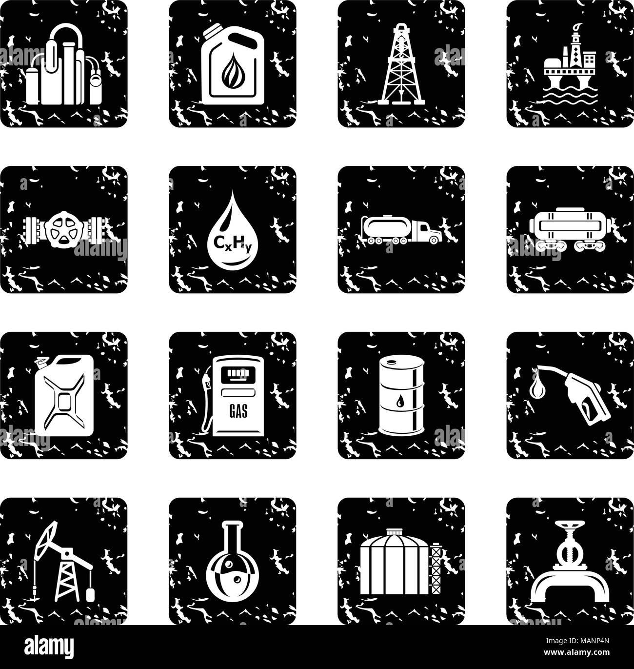 Oil industry icons set grunge vector Stock Vector Image & Art - Alamy