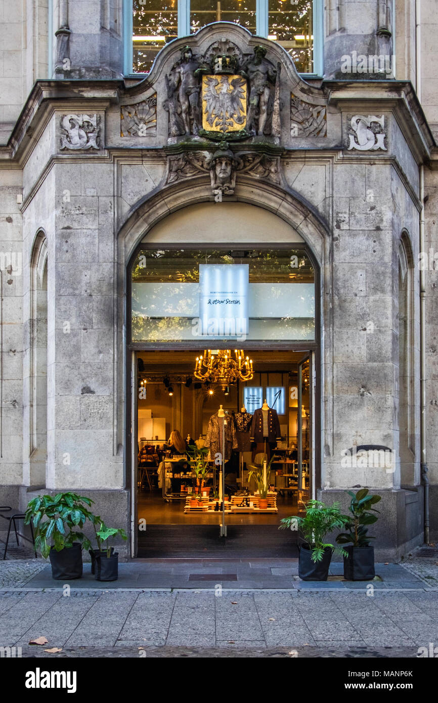 Berlin Charlottenburg, ‘& Other stories’ fashion retail store sells ready to wear women's clothing in Historic old building on the Kurfürstendamm shop Stock Photo
