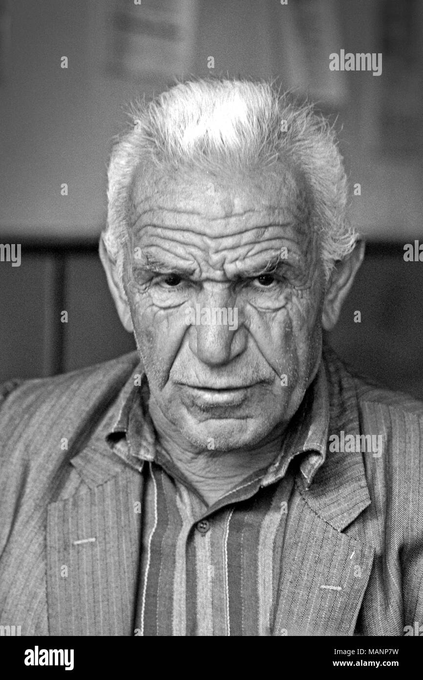 Portrait of old Turkish man, Fethiye, Turkey Stock Photo