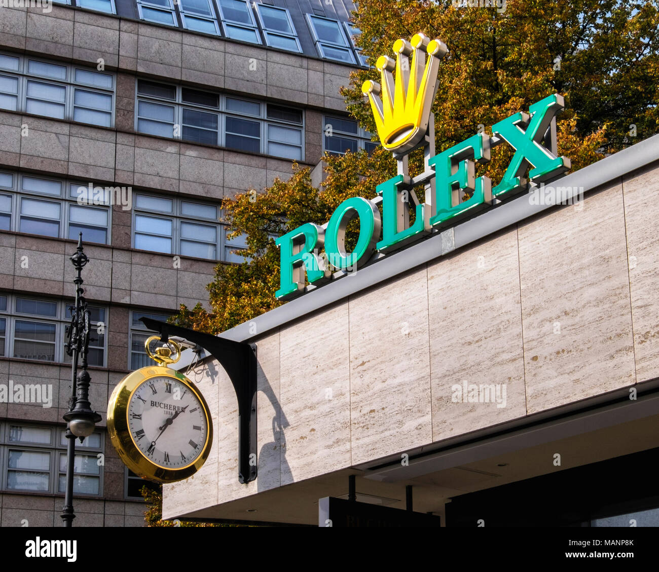Saga Drik Fru Berlin, Charlottenburg. Rolex Logo on store and gold Rolex pocket watch  Stock Photo - Alamy
