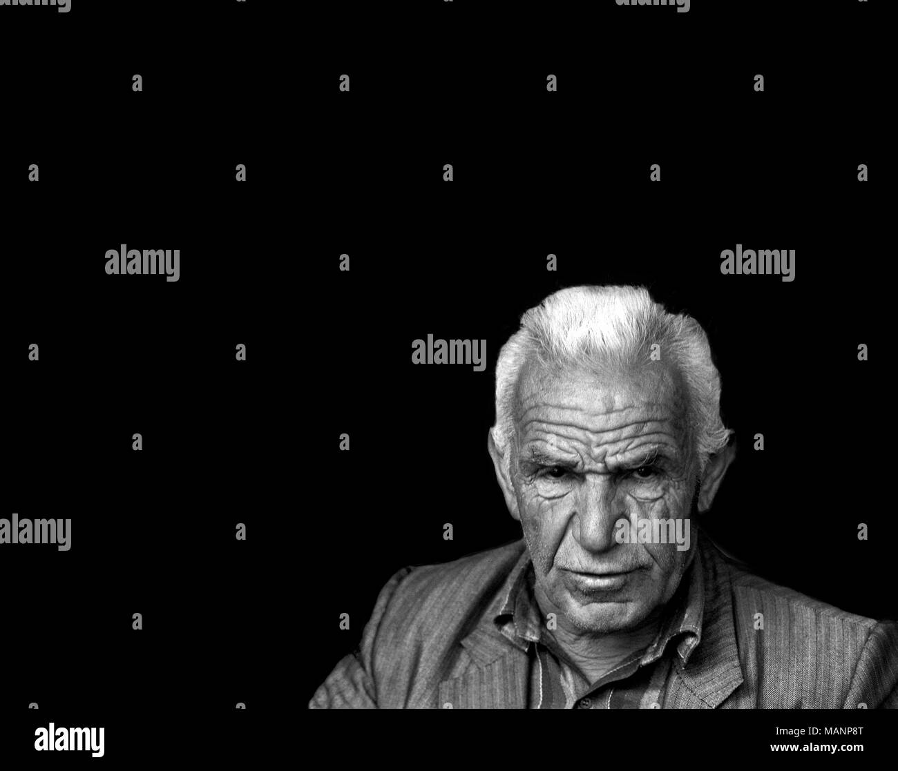 Portrait of old Turkish man, Fethiye, Turkey Stock Photo