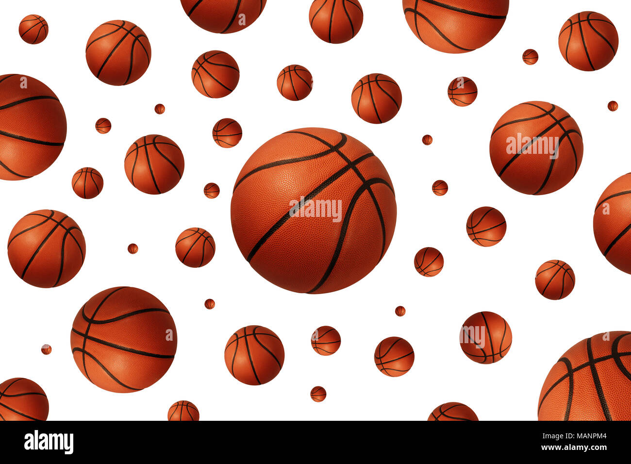 basketball balls on a white background Stock Photo - Alamy