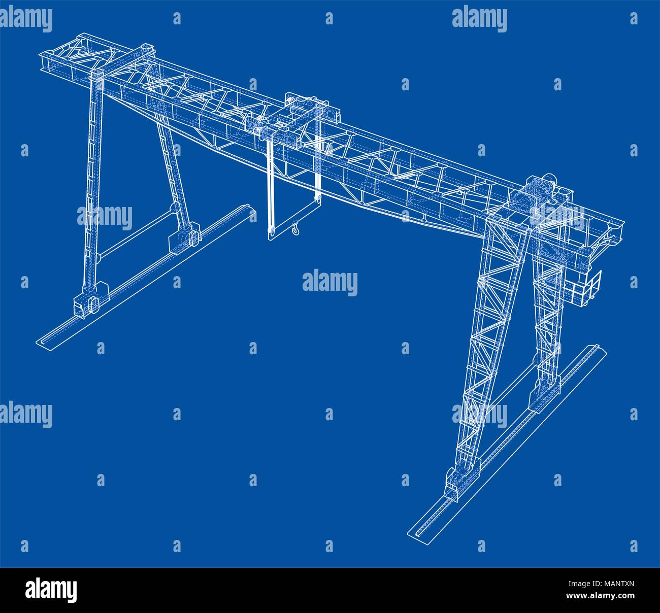 Gantry crane blueprint Stock Photo Alamy