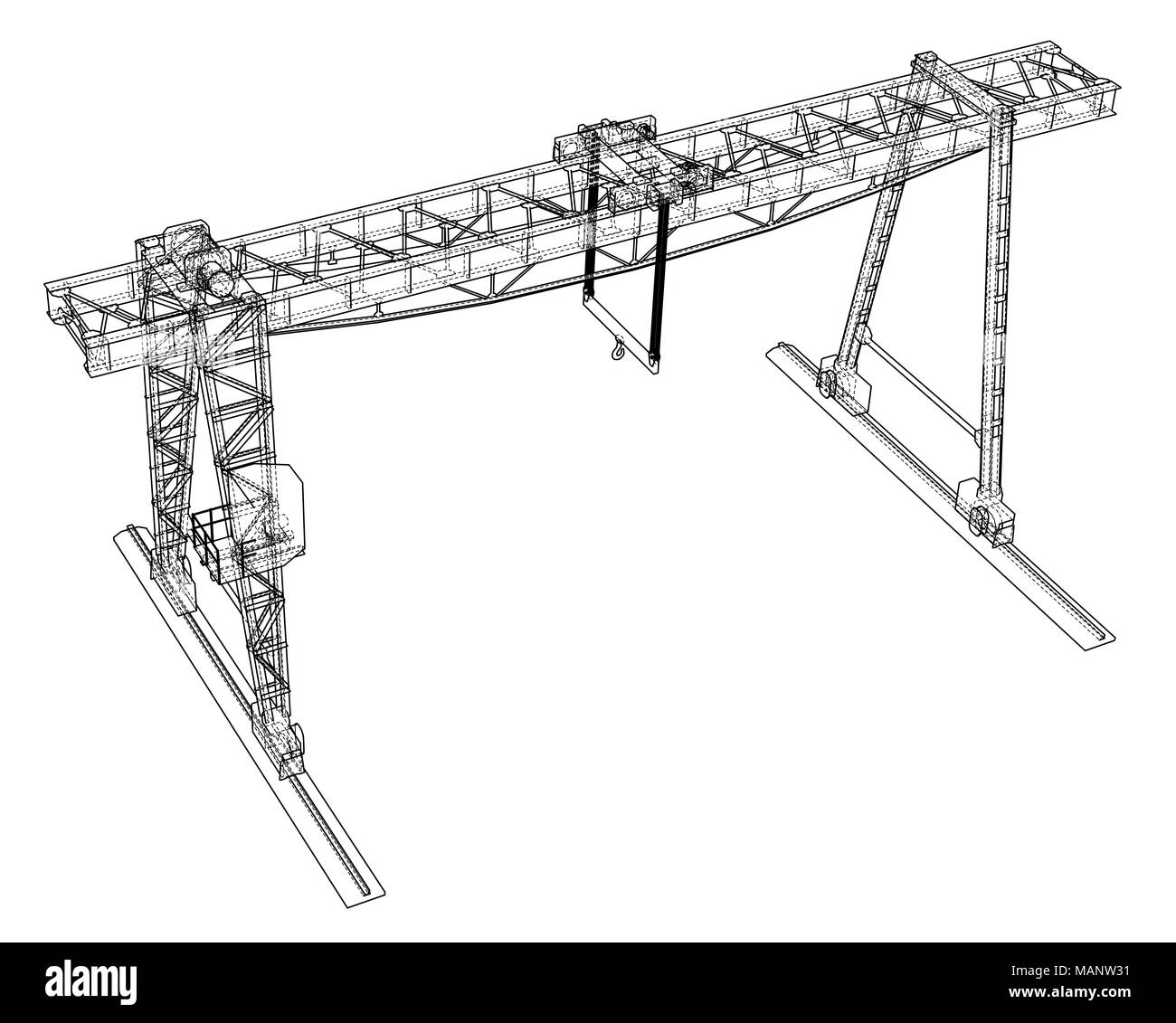 Gantry crane blueprint Stock Photo Alamy